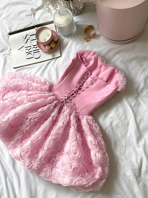 Женское стильное элегантное романтическое корсетное платье костюмное+фатин розы Розовый, 44/46 Одесса - изображение 5