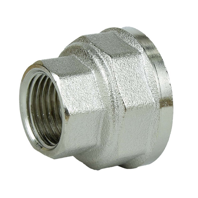 Муфта редукційна 3/4″х1/2″ВВ нікельована восьмигранна А0342А(нк) Тернопіль - фото 1