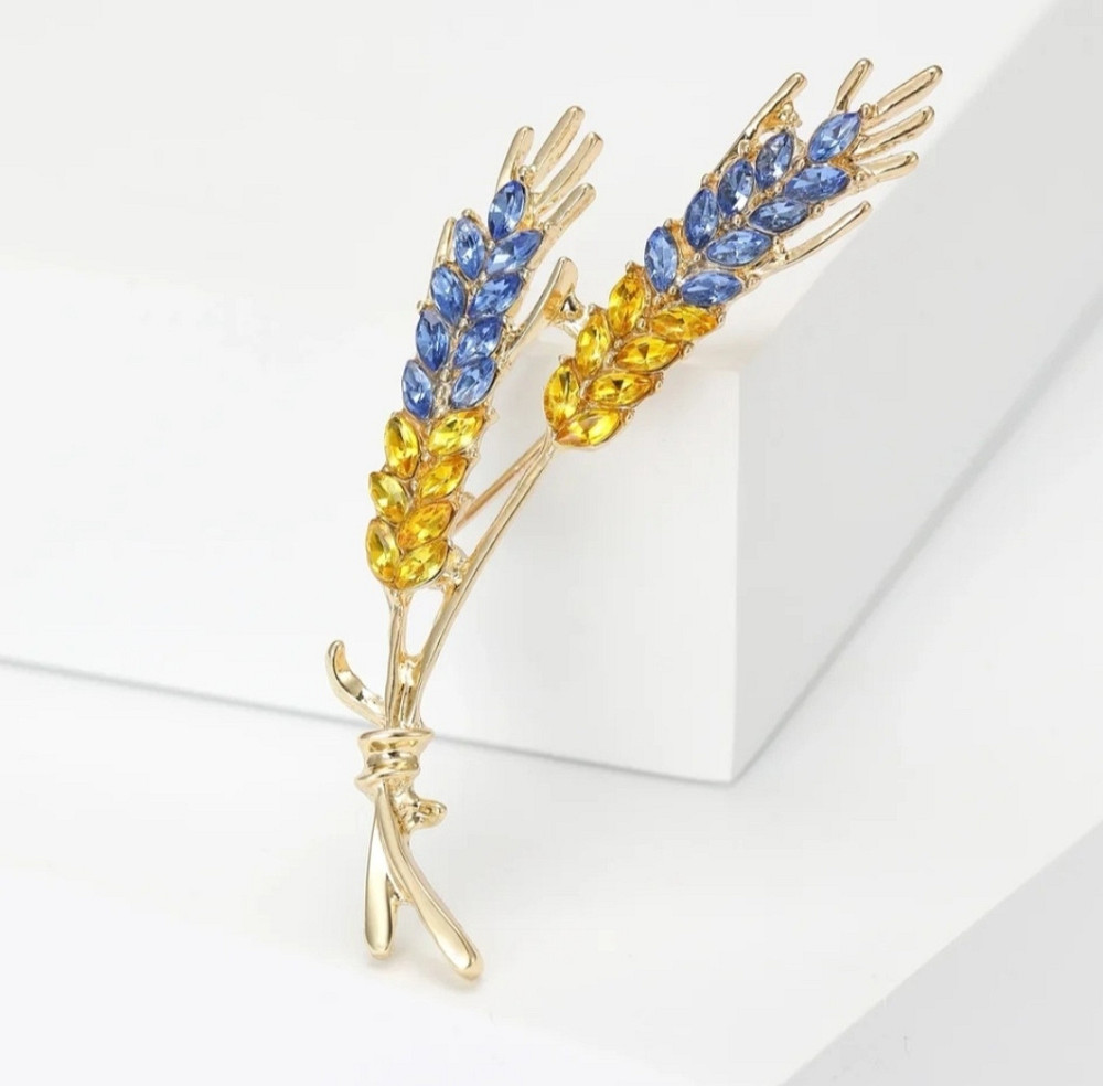 Брошка патріотична "Два колоски " в подарунковій коробці Сміла - фото 2