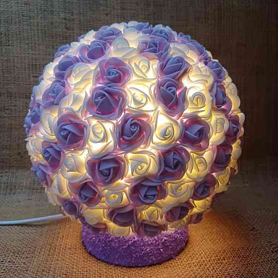 Світильник-нічник "Букет бузково-білих троянд" Дніпро