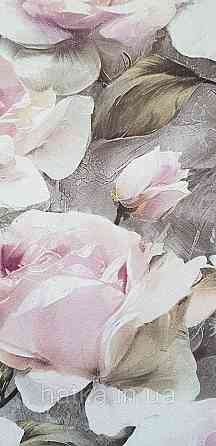 Обои виниловые на флизелине Sintra Adria метровые цветы розы крупные бежевые терракотовые коричневые Киев