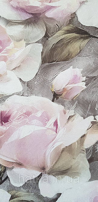 Обои виниловые на флизелине Sintra Adria метровые цветы розы крупные бежевые терракотовые коричневые Киев - изображение 1