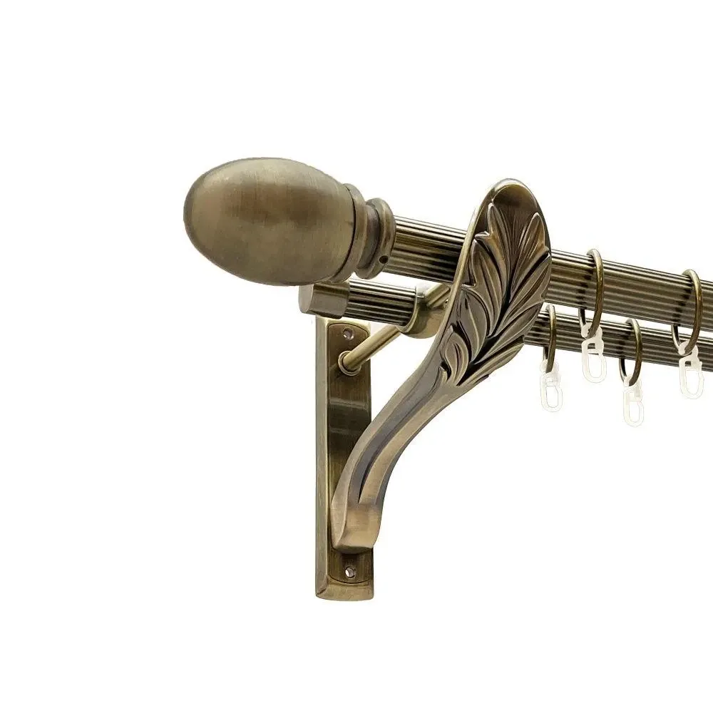 Карниз Orvit Белуно металевий дворядний ретро рифлена труба кільце металеве Антик 25\19 мм 240 см Львов - изображение 1