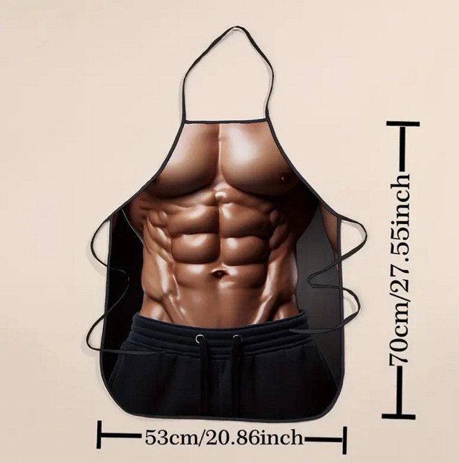 Фартух з приколом з торсом 53 на 70 см різнобарвний Київ - фото 2