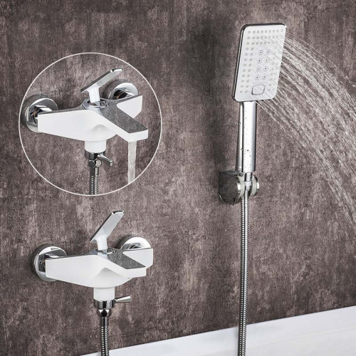 Змішувач для ванни з душовим гарнітуром Frap H58 F3258 білий/хром Київ - фото 3