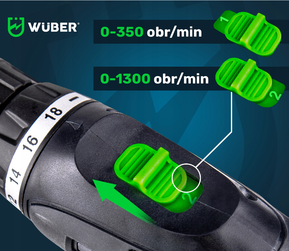 Акумуляторний шуруповерт Wuber 18В +2 батареї (Польща) Київ - фото 8