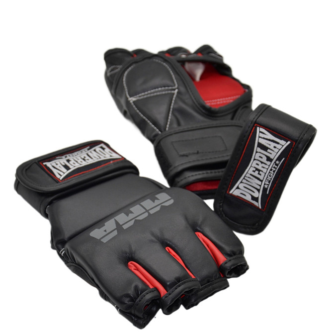 Рукавиці для MMA PowerPlay 3053 Чорно-Червоні L/XL Кам'янське - фото 8