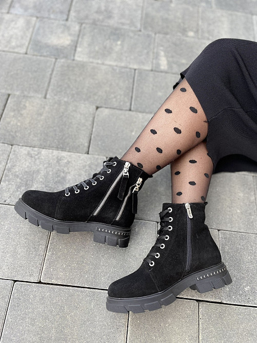 MILLI GOLD Черевики жіночі MILLI GOLD чорні замша натуральна зима висота 13см розмір 37 (2748) Коломия - фото 9