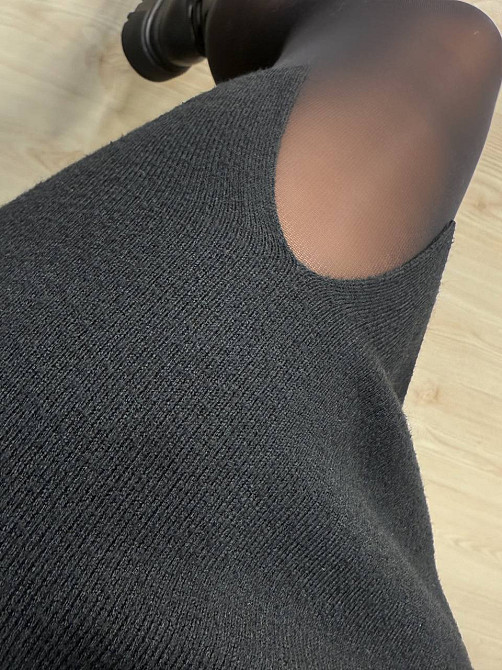 Спідниця жіноча My Fashion 6808-48 в’язана коротка з розрізом, чорний, one size Київ - фото 9