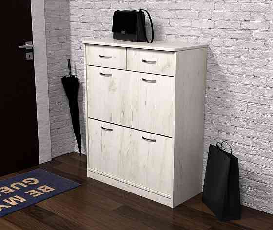 Тумба для обуви №2, Дуб Крафт Білий, 800/350/1010 Львов