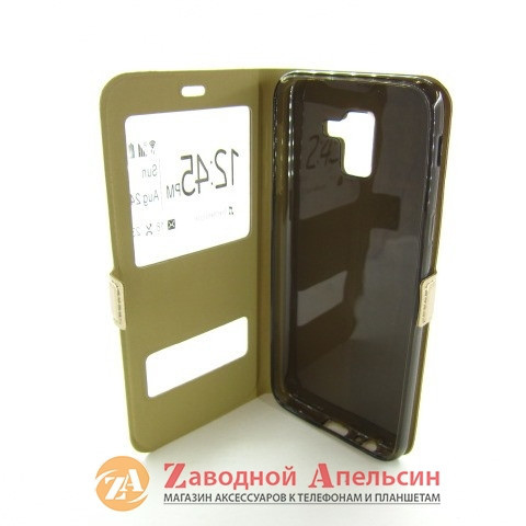 Чохол книжка Samsung J6 J600 A6 A600 А6 Smart Case gold Одеса - фото 6