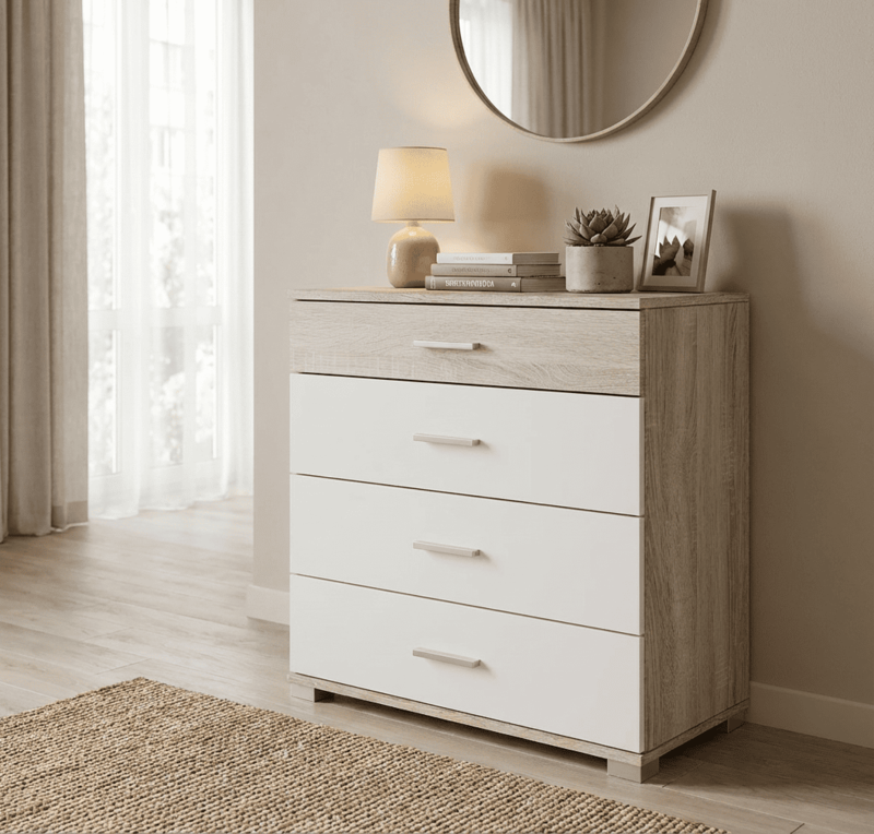 Комод Эверест на 4 ящика Бриз К-5 (телескопические) 70х38х72.5 Дуб сонома/Белый (DTM-073859) Львов - изображение 2