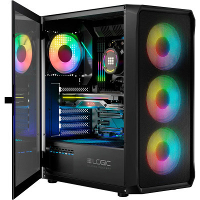 Корпус Logic concept PORTOS MESH+GLASS ARGB fans 4x120mm BLACK (AT-PORTOS-10-0000000-0002) Вінниця - фото 7