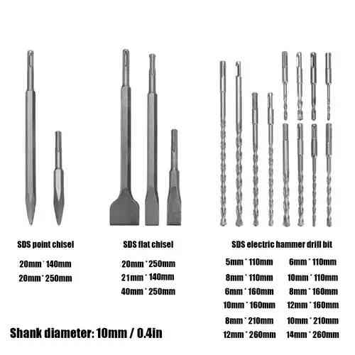 Набір свердел і зубил для перфоратора в кейсі Київ