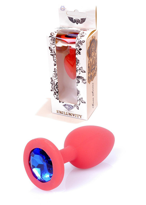 Анальная пробка Jawellery Red Silikon PLUG SmallBlue Diamond Sex Aura Киев - изображение 1