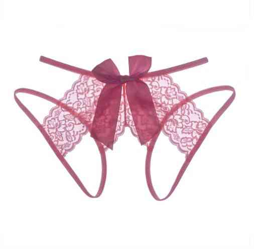 Труси з розрізом та бантом ззаду універсальний бордовий Київ