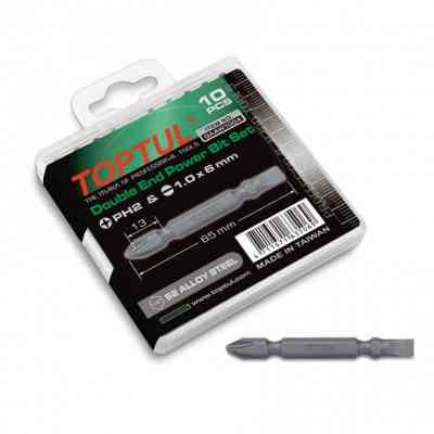 Набір біт Toptul двосторонніх 1/4" PH2хSL6 L65мм 10шт. (GAAW1004) Вінниця