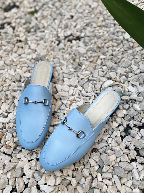 Olli Шльопанці жіночі OLLI Л-1-10152 блакитні (літо, шкіра натуральна) (4550) 39 Коломия - фото 1