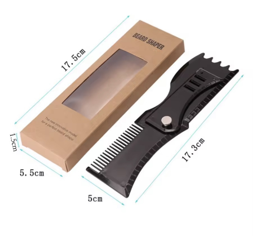 Шаблон для бороди трафарет для бороди і вусів стайлер тример для бороди чорний Київ - фото 5