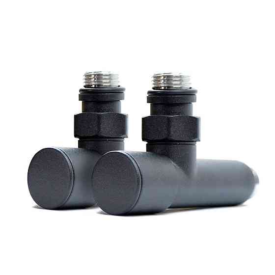 Крани кутові для рушникосушки Raftec 1/2"х1/2" подовжений, чорний, 2шт. Київ