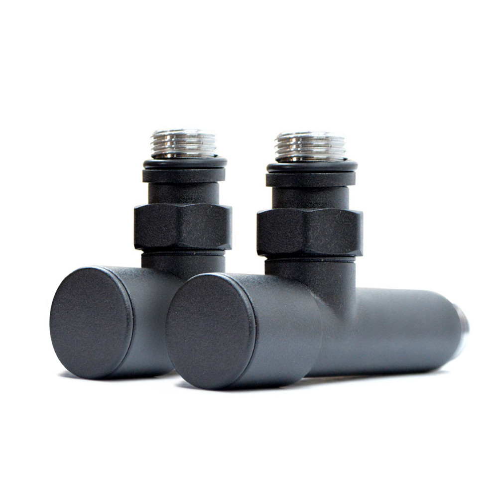 Крани кутові для рушникосушки Raftec 1/2"х1/2" подовжений, чорний, 2шт. Київ - фото 1