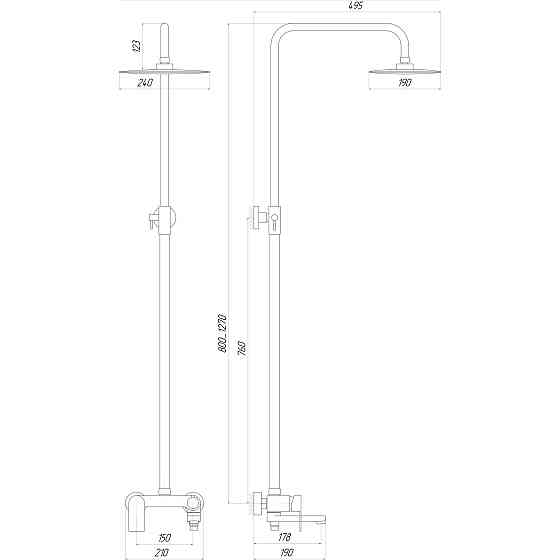 Душова система TOPAZ SARDINIA TS 08705-H19 Луцьк
