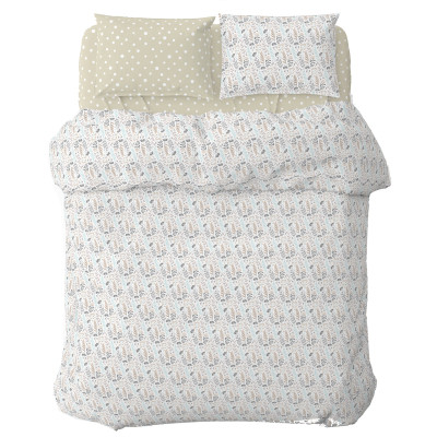 Постельное белье Home Line Цветение трав/горох голубой/бежевый, бязь, полуторный (176875) Винница - изображение 1