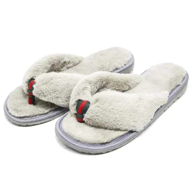 Капці жіночі домашні PaGo сірий хутряні відкритий носок Одеса - фото 1