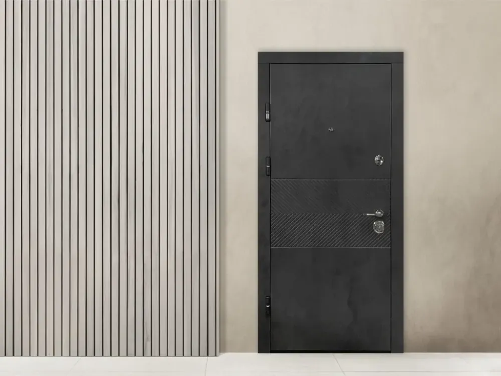 Двері вхідні Міністерство дверей ПК-560 Квартира Оксид чорний / Оксид світлий сірий 960х2050 мм Київ - фото 3