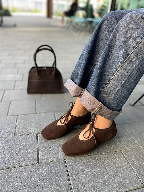 SEE SEVEN Балетки жіночі SEE SEVEN 1770 шоколадні (весна-осінь, замша натуральна) (5848) Коломия - фото 2