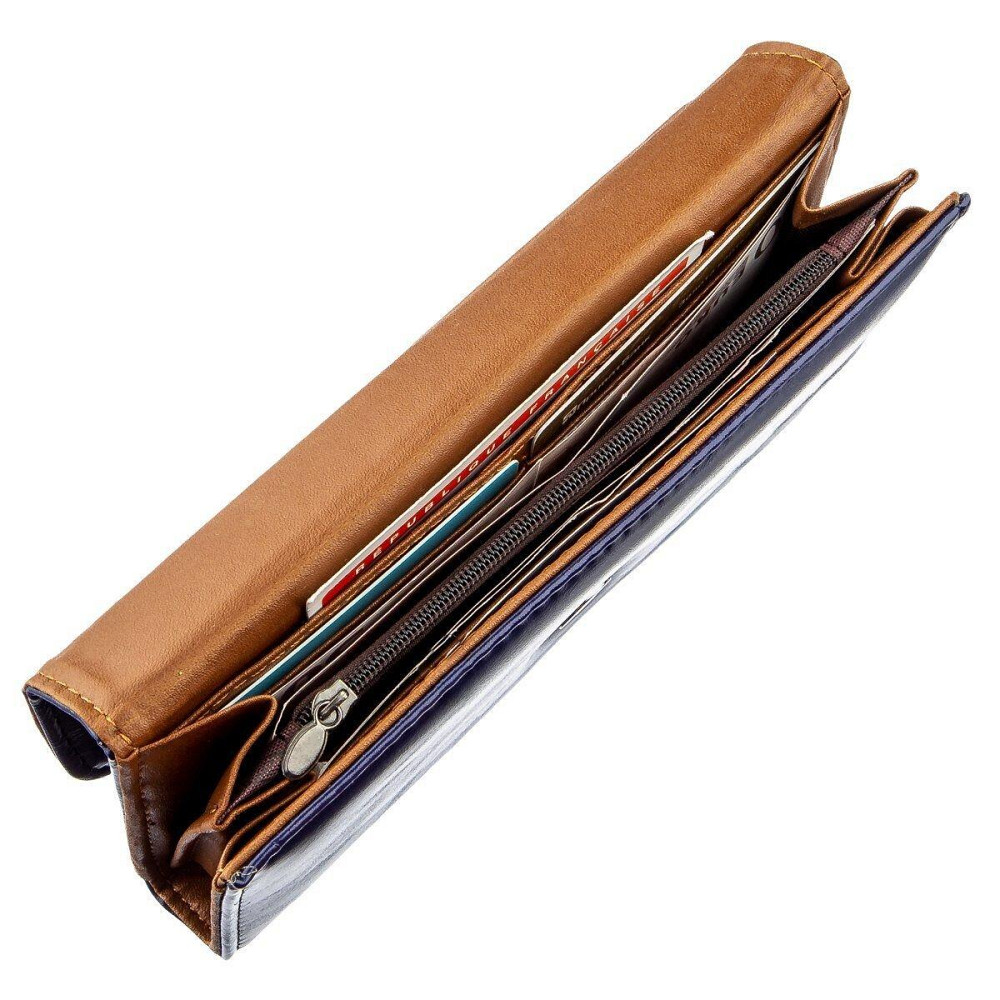 Гаманець жіночий конверт з гладкою екокожі Синій (KIVI) Київ - фото 2