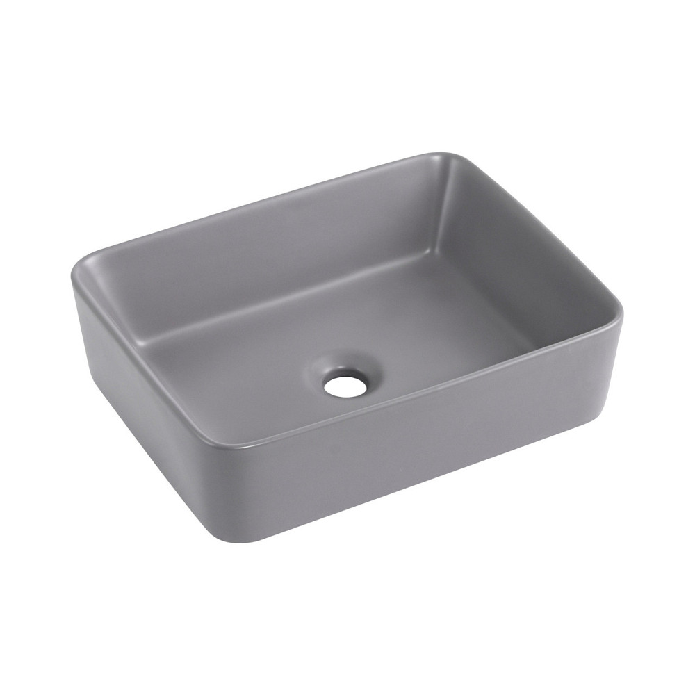 Раковина накладная Qtap Tern 480x370x135 мм, Stone grey, прямоугольная, с донным клапаном QT17116069SG Киев - изображение 6