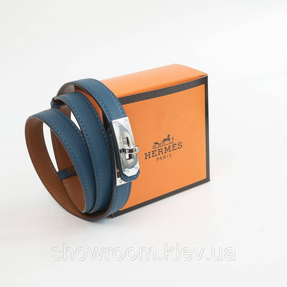 Синий женский кожаный ремень с пряжкой  (280-2) Киев - изображение 1