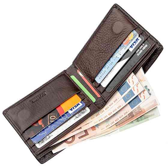 Шкіряний чоловічий гаманець на магніті Boston 18829 Коричневий Київ