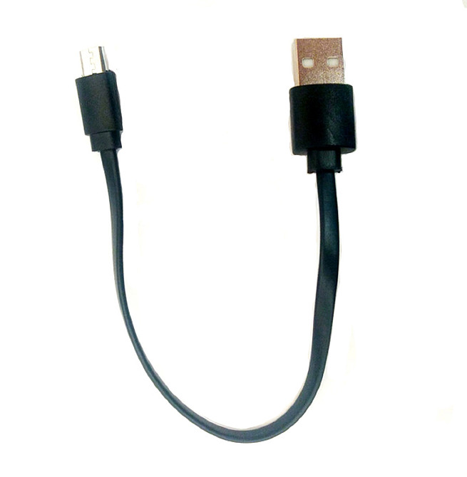 Кабель USB-microUSB для зарядки телефона планшета плоский 30 см черный Киев - изображение 2