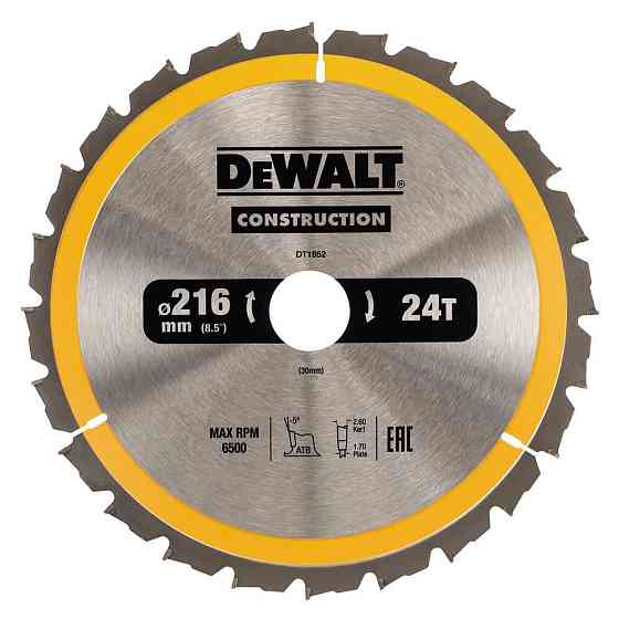 Диск пильный 216 х 30 (24Т) DeWALT DT1952 Киев