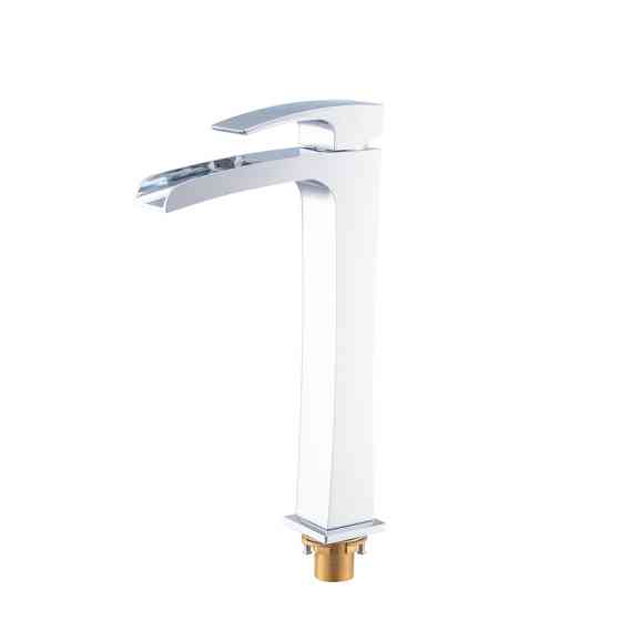 Высокий смеситель для умывальника Koer KB-15007-01 с водопадным изливом, хром (KR3448) Харьков