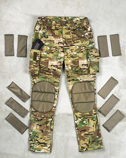 Тактические штаны c кевларовыми вставками мультикам L 50 Одесса - изображение 2