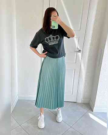 Женская классическая длинная юбка плиссе Оливка Одесса