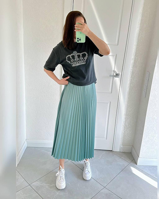 Женская классическая длинная юбка плиссе Оливка Одесса - изображение 2