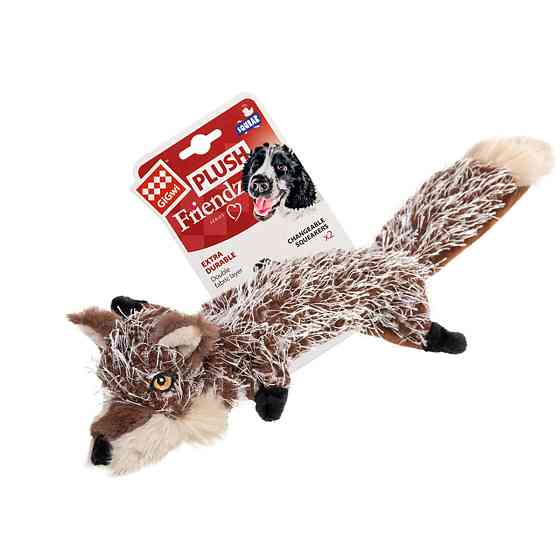 Игрушка для собак Волк с пищалками GiGwi Plush Friendz, текстиль, 37 см Киев