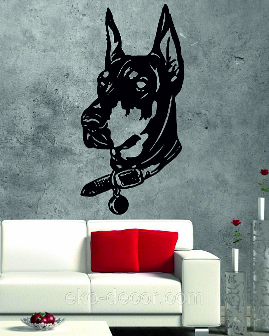 Декоративное настенное Панно «Доберман», Декор на стену 90*44 см, Черный Киев - изображение 8