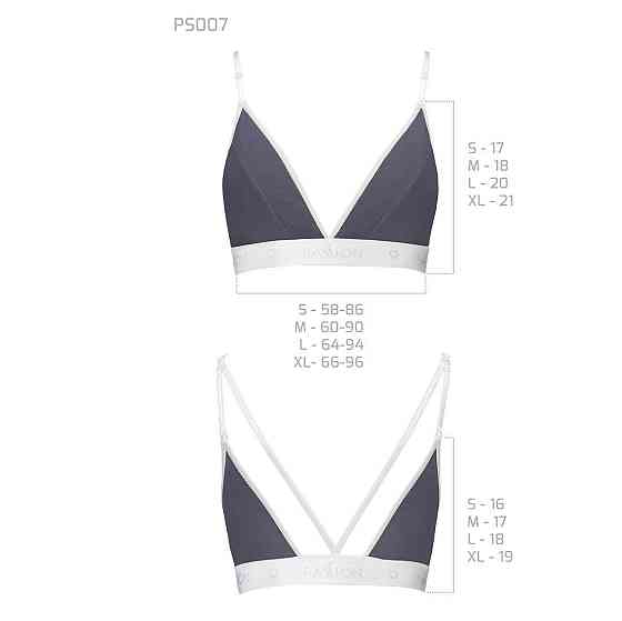 Спортивний топ з подвійними бретелями Passion PS007 TOP M, dark grey Sex Aura Київ