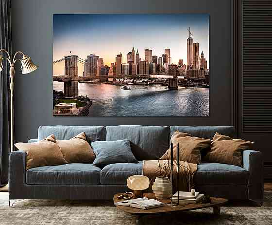 Картина полотно у вітальню / спальню  Місто і  MLP_390 ( 60х30см ) 80х160см Київ
