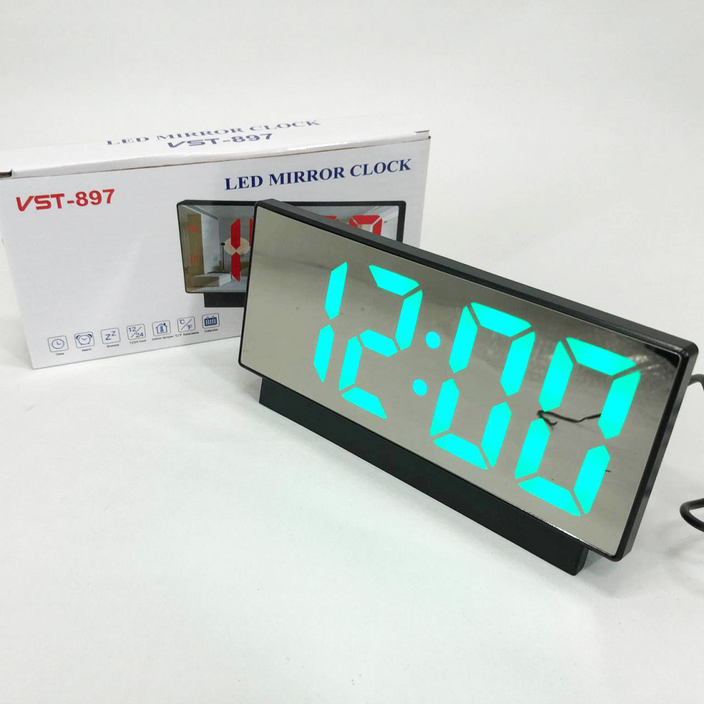 Практичные настольные часы с подсветкой VST-897-4, Часы светодиодные настольные хорошие KU-99 Львов - изображение 1