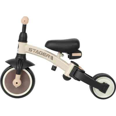 Дитячий велосипед QPlay Stager 3 в 1 з ручкою, біговел, Beige-Brown (T80STAGERBeigeBrown) Вінниця
