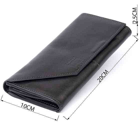 Горизонтальный клатч глянцевый на магните GRANDE PELLE 11316 Черный Киев