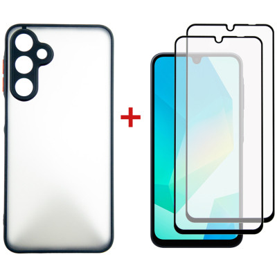 Чехол для мобильного телефона Dengos Samsung Galaxy A16 Matte + glass 2pcs (Black) (DG-CTG2P-04) Винница - изображение 1
