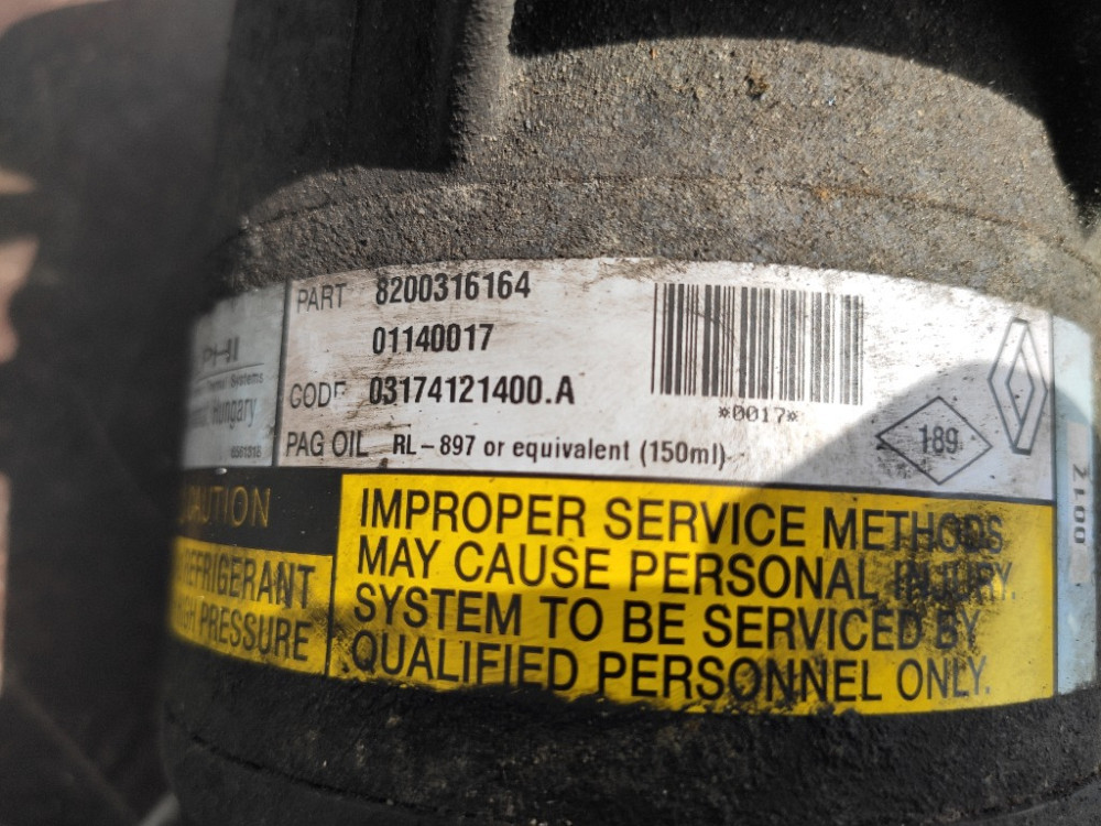 Компресор кондиціонера Renault Scenic II 1.4i 1.6i 2003-2009 (8200316164) Ковель - фото 3