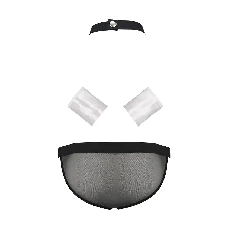 Комплект еротичної чоловічої білизни Passion 036 ALFRED XXL/XXXL Black, труси, комірець, манжети Львів - фото 6